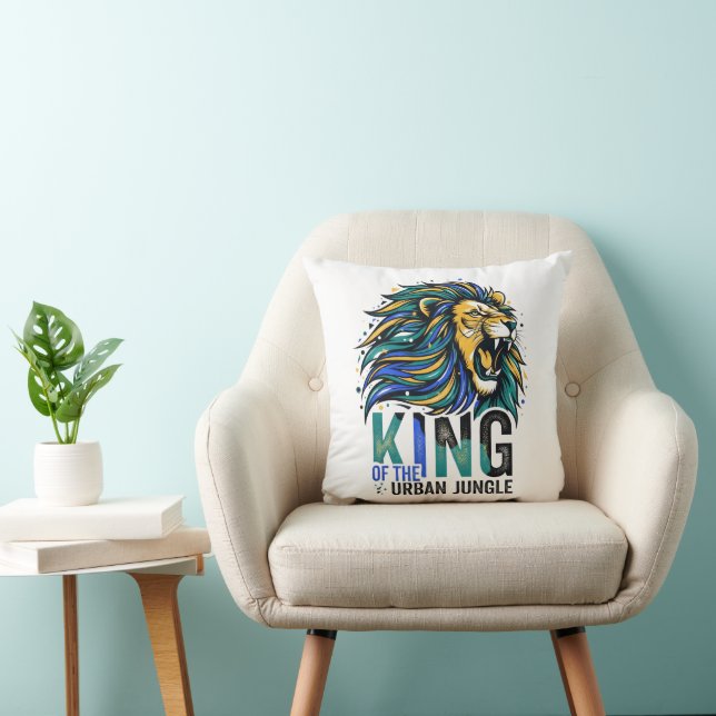 King of the Urban Jungle Throw Pillow (Chair)