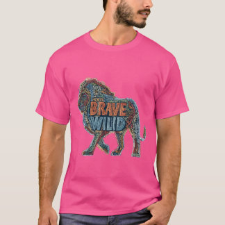 King of the Wild – Colorful Lion Typography Men’s T-Shirt