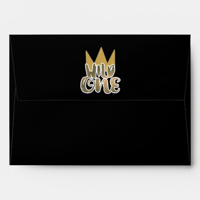 King of the Wild Things One 1st Birthday Party Envelope (Back (Top Flap))