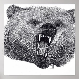 King of the Wilds, grizzly bear poster. Poster