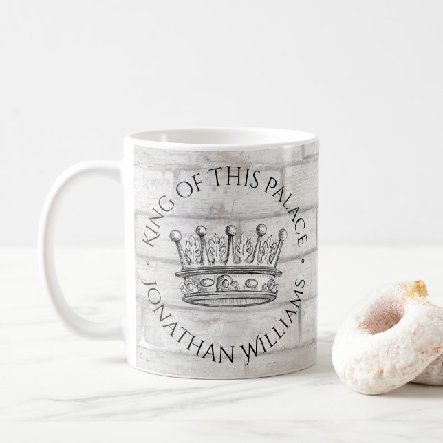 King of This Palace Crown Add Name Coffee Mug (With Donut)