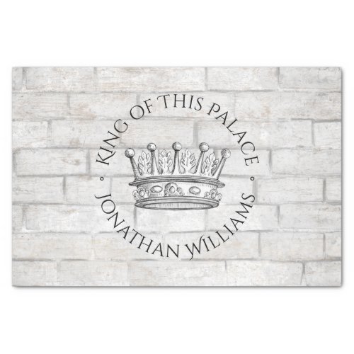 King of This Palace Crown Monogrammed Name Tissue Paper
