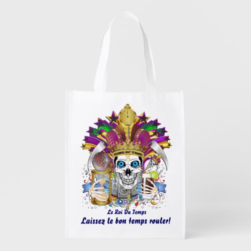 King of Time Mardi Gras Carnival View about Design Grocery Bag