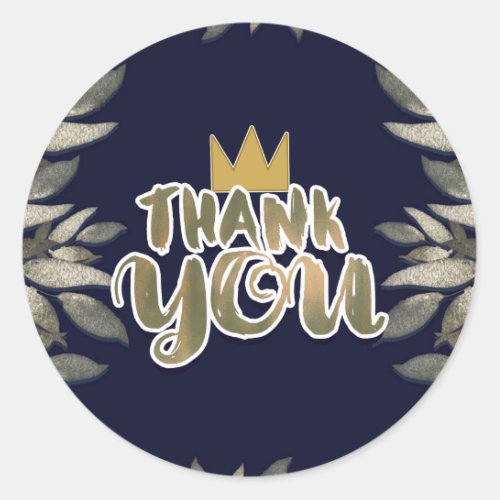 King of Wild Things ONE 1st Birthday Thank You Classic Round Sticker