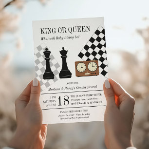 King Or Queen Chess Gender Reveal Party Invitation