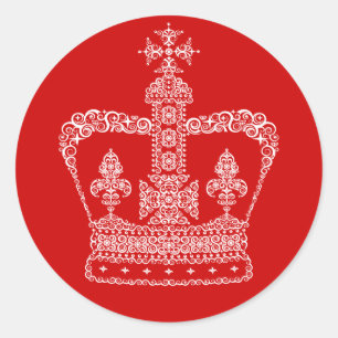King or Queen Crown Classic Round Sticker