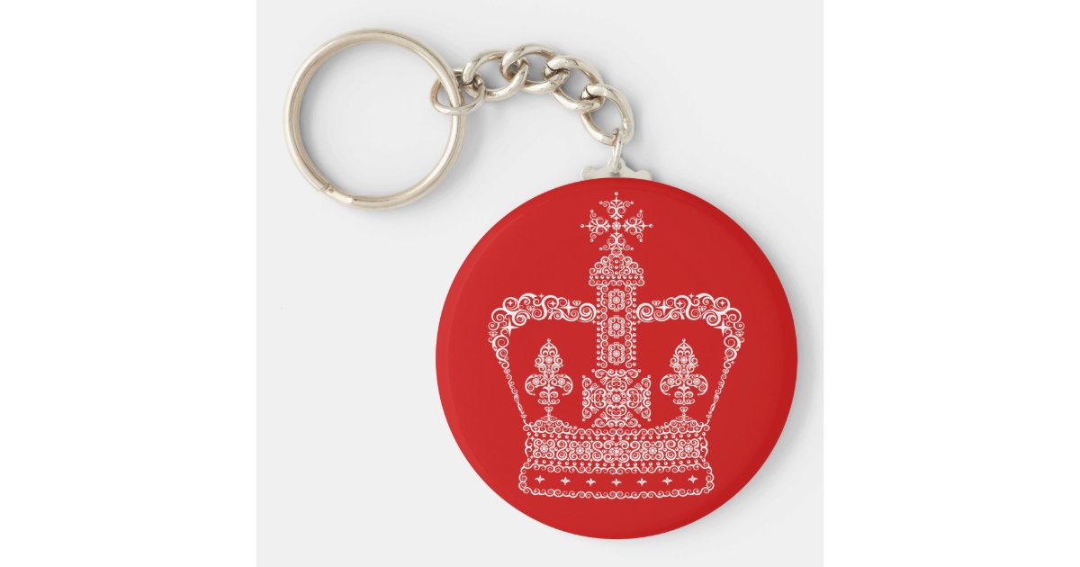 King or Queen Crown Keychain Zazzle