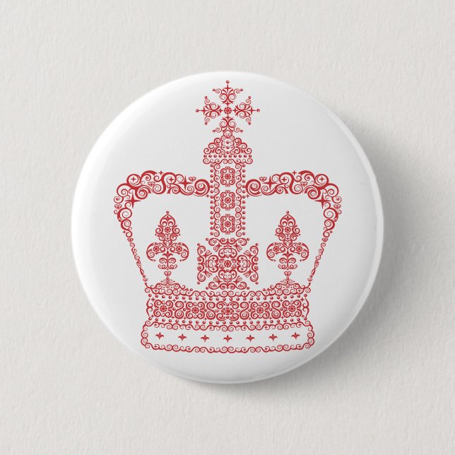 King or Queen Crown Pinback Button (Front)