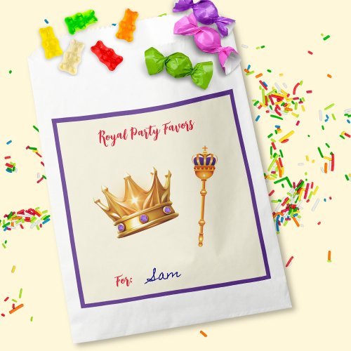 King or Queens Cake Royal Party  Favor Bag