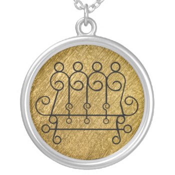 King Paimon Goetia Seal Gold Scratch Silver Plated Necklace by Cosmic_Crow_Designs at Zazzle