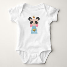 King Panda Baby Jersey Bodysuit