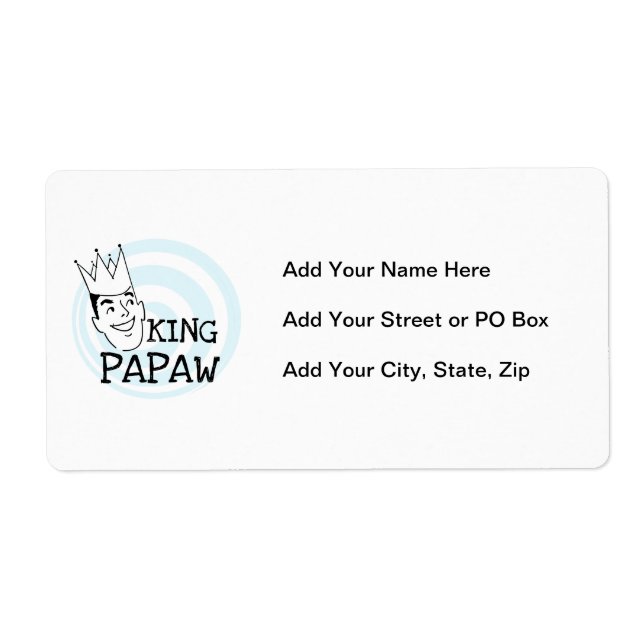 King Papaw T-shirts and Gifts Label (Front)