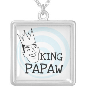 King Papaw T-shirts and Gifts Silver Plated Necklace