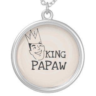 King Papaw T-shirts and Gifts Silver Plated Necklace