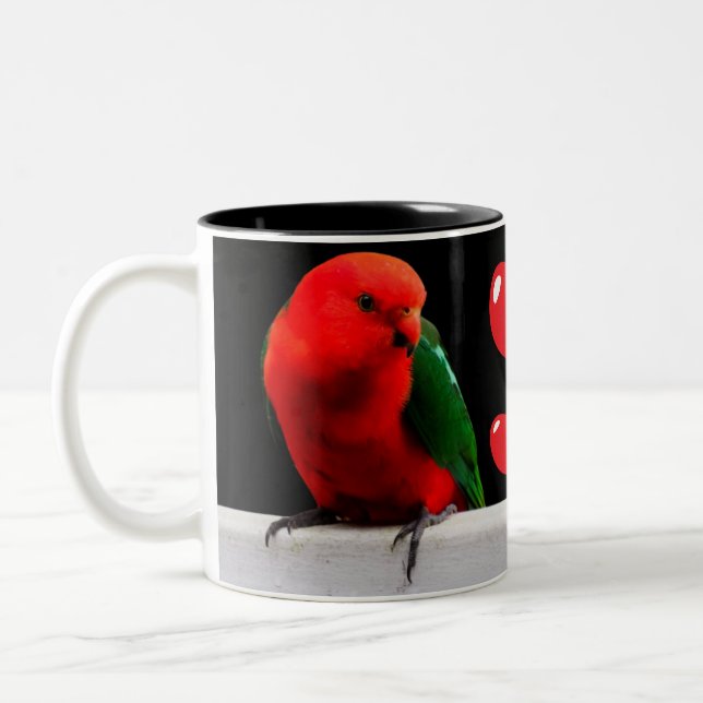 King Parrots in Love Two-Tone Mug (Left)