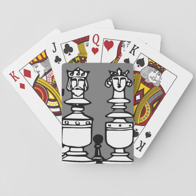 King Pawn Queen Chess Pieces Playing Cards