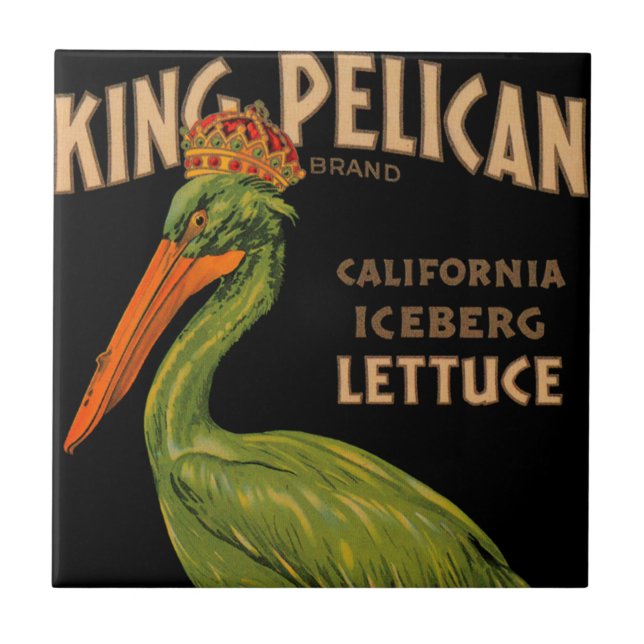 King Pelican Brand Lettuce Ceramic Tile (Front)