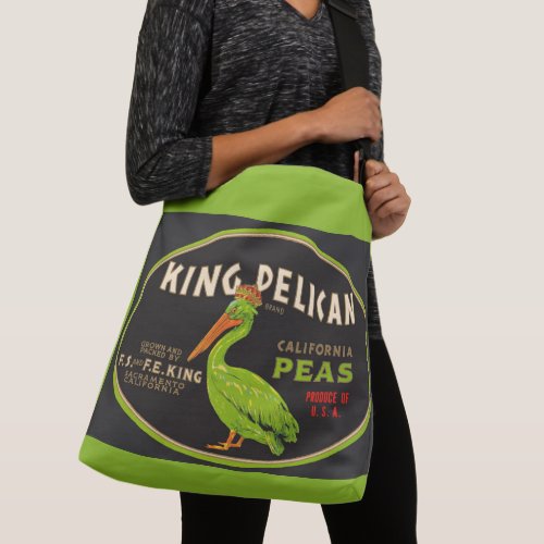 King Pelican California peas crate label Crossbody Bag