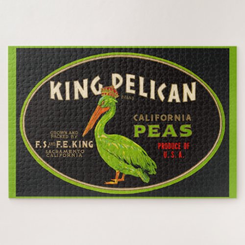 King Pelican California peas crate label Jigsaw Puzzle