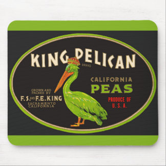 King Pelican California peas crate label Mouse Pad
