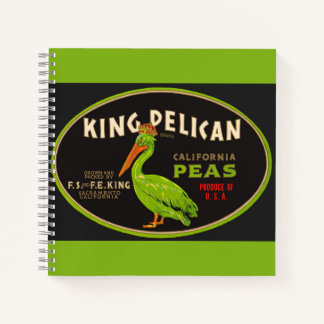 King Pelican California peas crate label Notebook