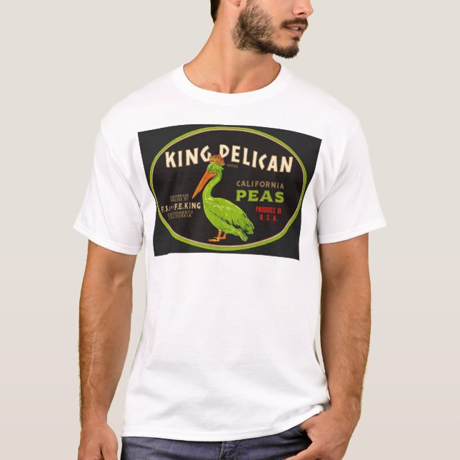King Pelican California peas crate label T-Shirt (Front)