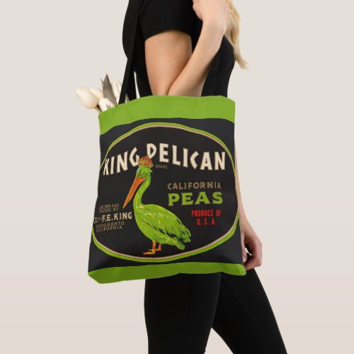 King Pelican California peas crate label Tote Bag