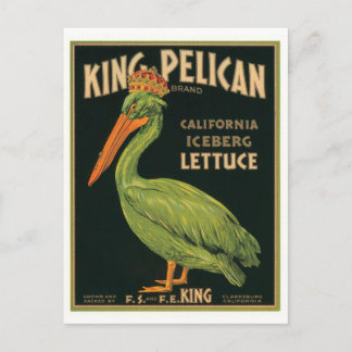 King Pelican Clarksburg California Iceberg Lettuce Postcard