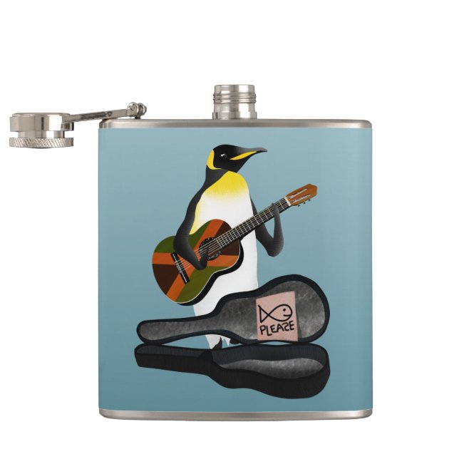 King Penguin Busking Flask (Opened)