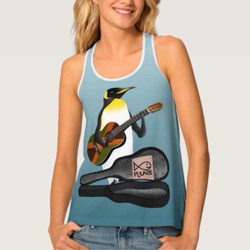 King penguin busking tank top