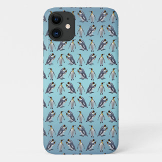 King Penguin Frenzy iPhone 11 Case (Sky Blue Mix)
