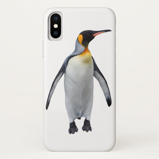 King Penguin iPhone X Case (Choose Colour) (Back)