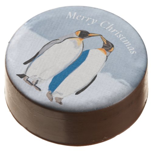 King Penguin Pair Kissing Christmas   Chocolate Covered Oreo