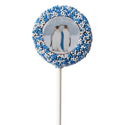 King Penguin Pair Kissing Christmas     Chocolate Covered Oreo Pop