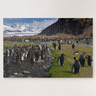 King Penguins and Mountains on South Georgia Jigsaw Puzzle