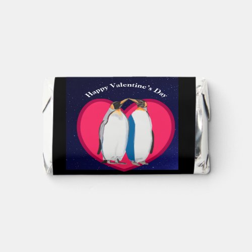 King Penguins and red heart Valentines Hersheys Miniatures