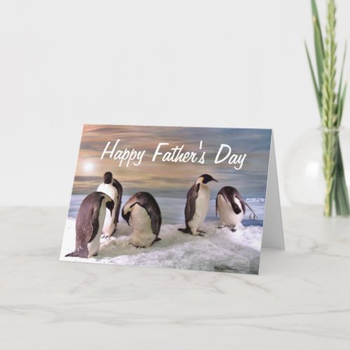 King penguins Happy Fathers Day Card