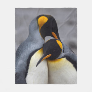 King Penguins in Love Fleece Blanket
