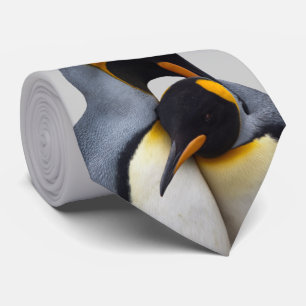 King Penguins in Love Tie (Light Grey)