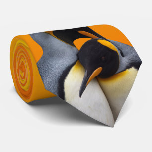 King Penguins in Love Tie (Yellow/Orange)