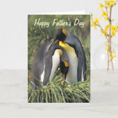 King penguins Lovers Father's Day Card (Yellow Flower)