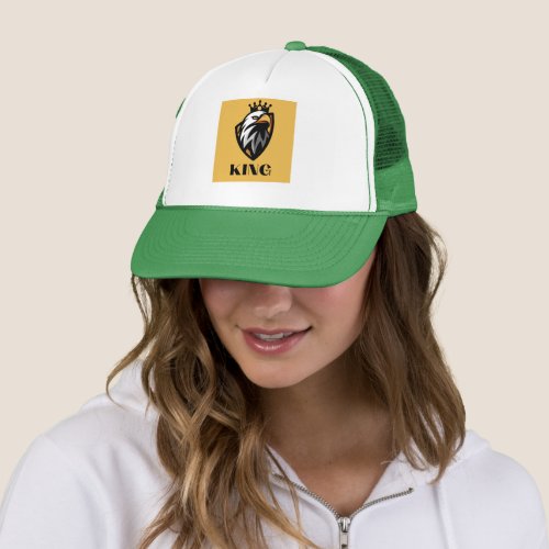 King Photo White and Green Color Trucker Hats