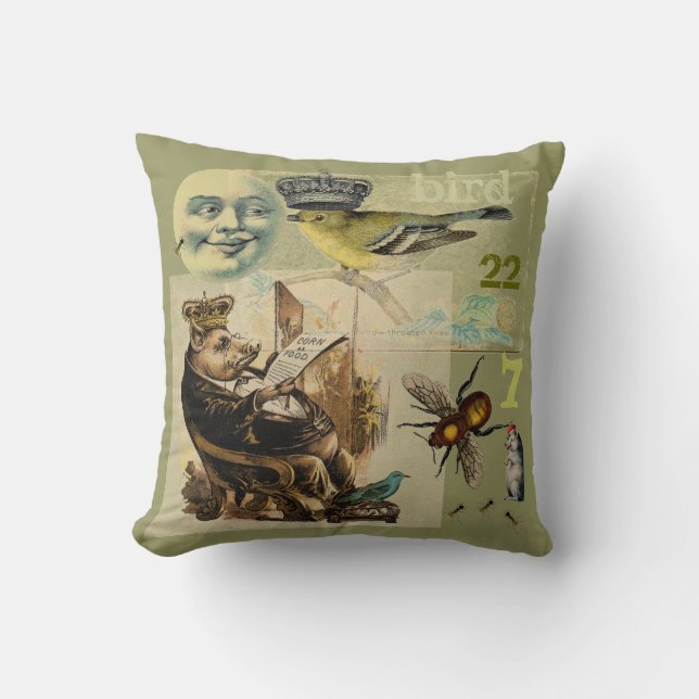 King Pig  Throw Pillow (Front)
