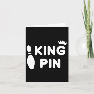 King Pin Bowling Funny Cute Couples Bowler League  Card