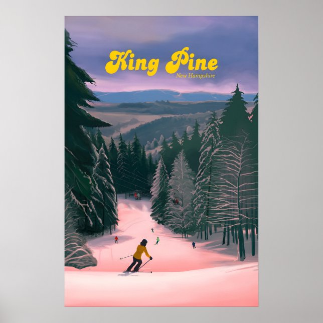 King Pine Ski Resort Travel Poster (Front)