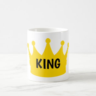 King - Plain Modern Gold White Color Graphic Coffee Mug