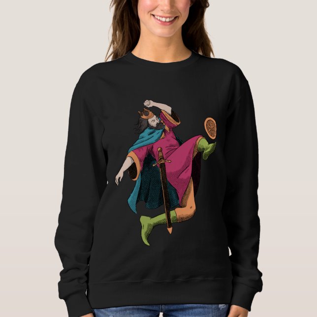 King Playing Football Fun Sweatshirt (Front)