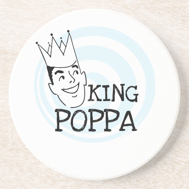 King Poppa T-shirts and Gifts Drink Coaster (Front)