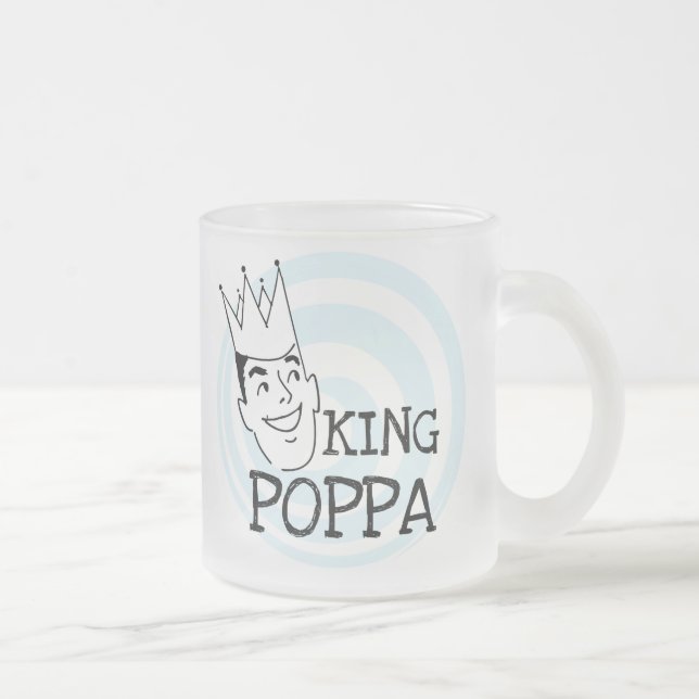 King Poppa T-shirts and Gifts Frosted Glass Coffee Mug (Right)