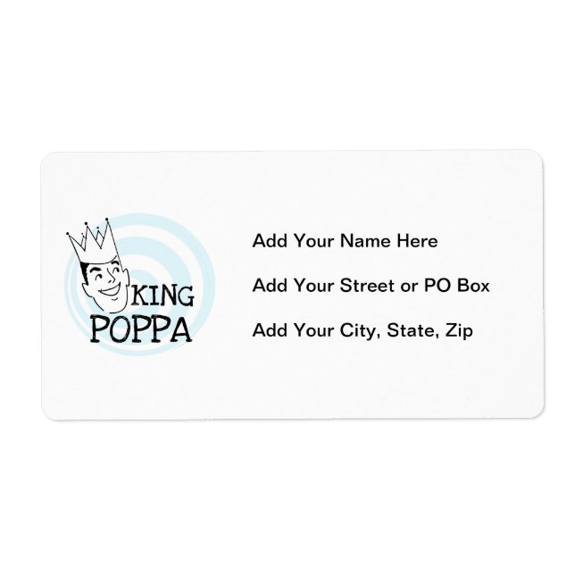 King Poppa T-shirts and Gifts Label (Front)